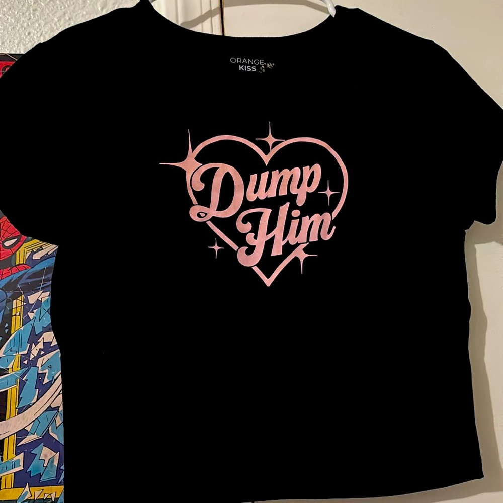 Black crop top dump him